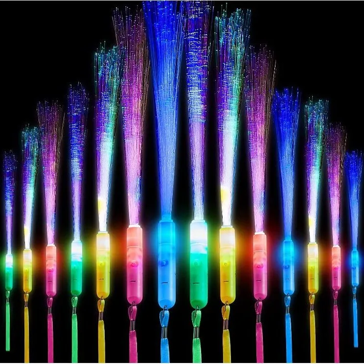 Varillas luminosas varitas iluminadas de fibra óptica accesorios de iluminación nocturna LED para cumpleaños boda fiestas oscuras conciertos Navidad Halloween: Rojo