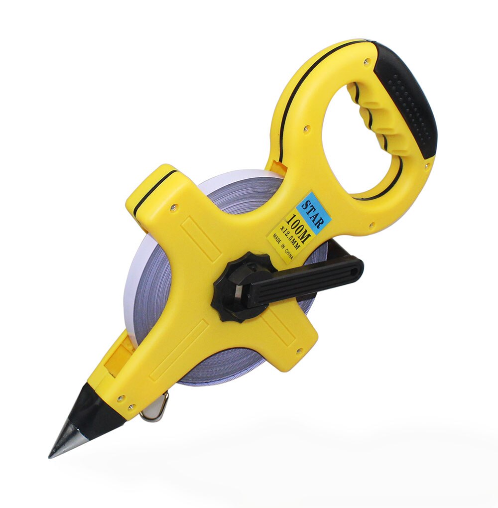 30M 100M Retractable Metric Tape Open Reel Long Steel Tape Measure Measuring Ruler Woodworking Tools: 100M