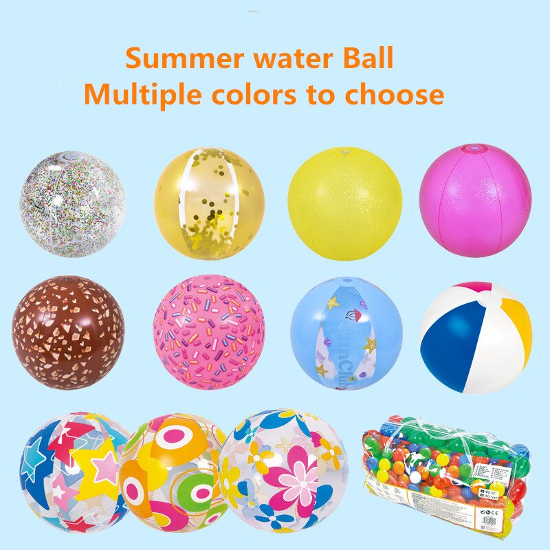 PVC Flashing Ball Color Inflatable Beach Ball Transparent Water Toy Photo Props Outdoor Summer Water Fun Swim Toys