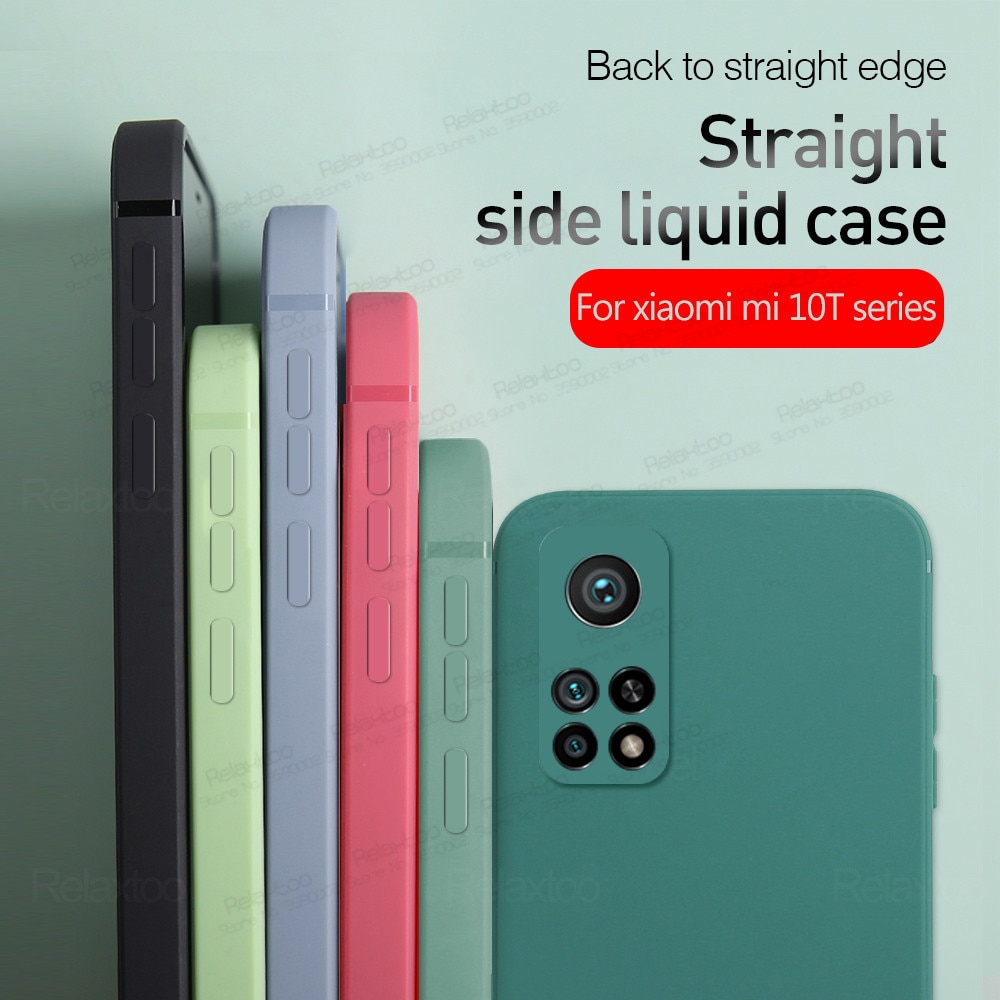 Dla Xiaomi Mi 10 T Pro Case miękki płynny silikonowy telefon pokrywa Xiomi 10 T T10 Mi10T 5G zwykły cukierki kolorowy aparat odporny na wstrząsy Coque