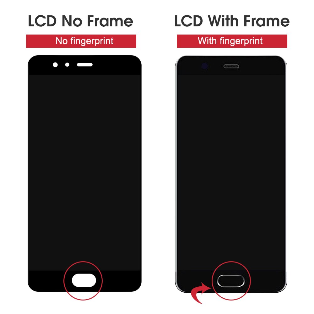 5.1Original DISPL For Huawei P10 LCD Display with Fingerprint Touch Screen Digitizer Assembly For HWP10 Replacement Parts VTRL29