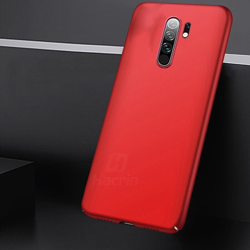 Hacrin Case For Xiaomi Redmi 9 Case Soft TPU Ultra Slim Shockproof Matte Back Cover For Redmi 9 Case Full Protective Bumper: Red