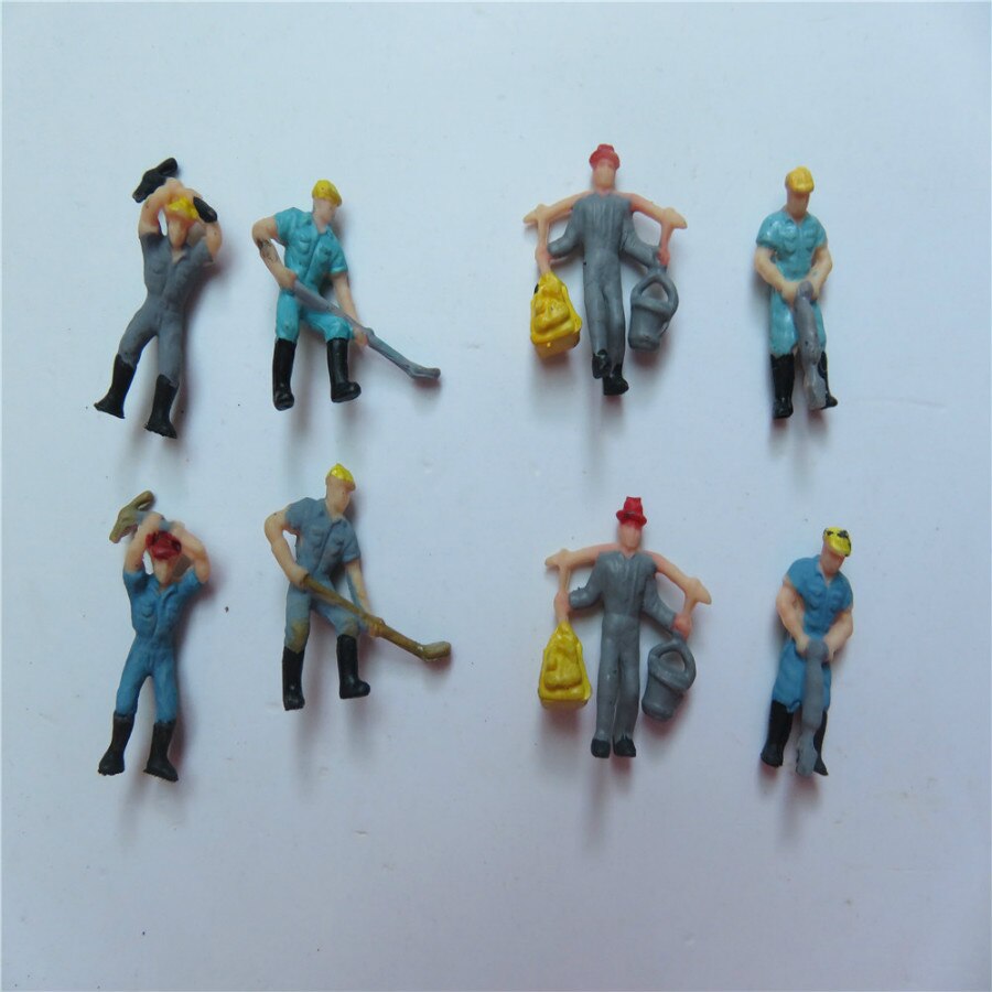 1:87 HO Scale Railway Model Painted Worker 2.2cm With Ladder And Tool Good