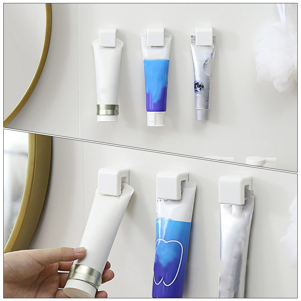 4Pcs Wall Clips Wall Toothpaste Clip Traceless Wall Clip Toothpaste Clamps Clips for Hanging