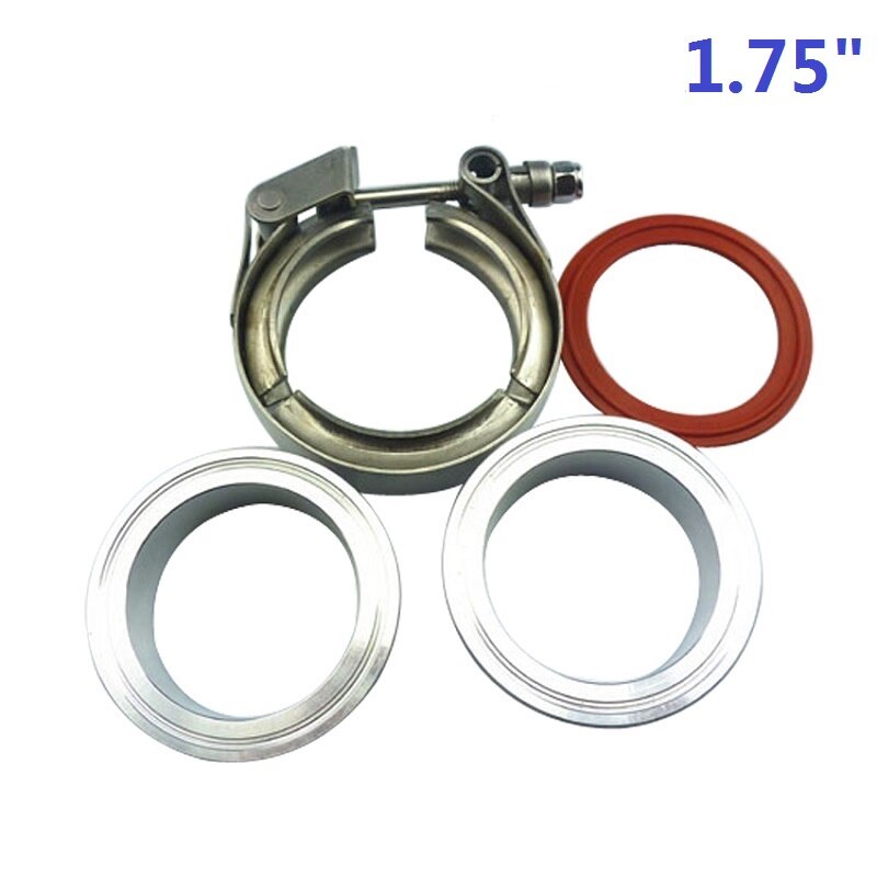 1.5''-5.0" ss304 Quick release V band clamp with Aluminum Alloy flange kit for exhaust pipe clamp nylon nut: 1.75inch