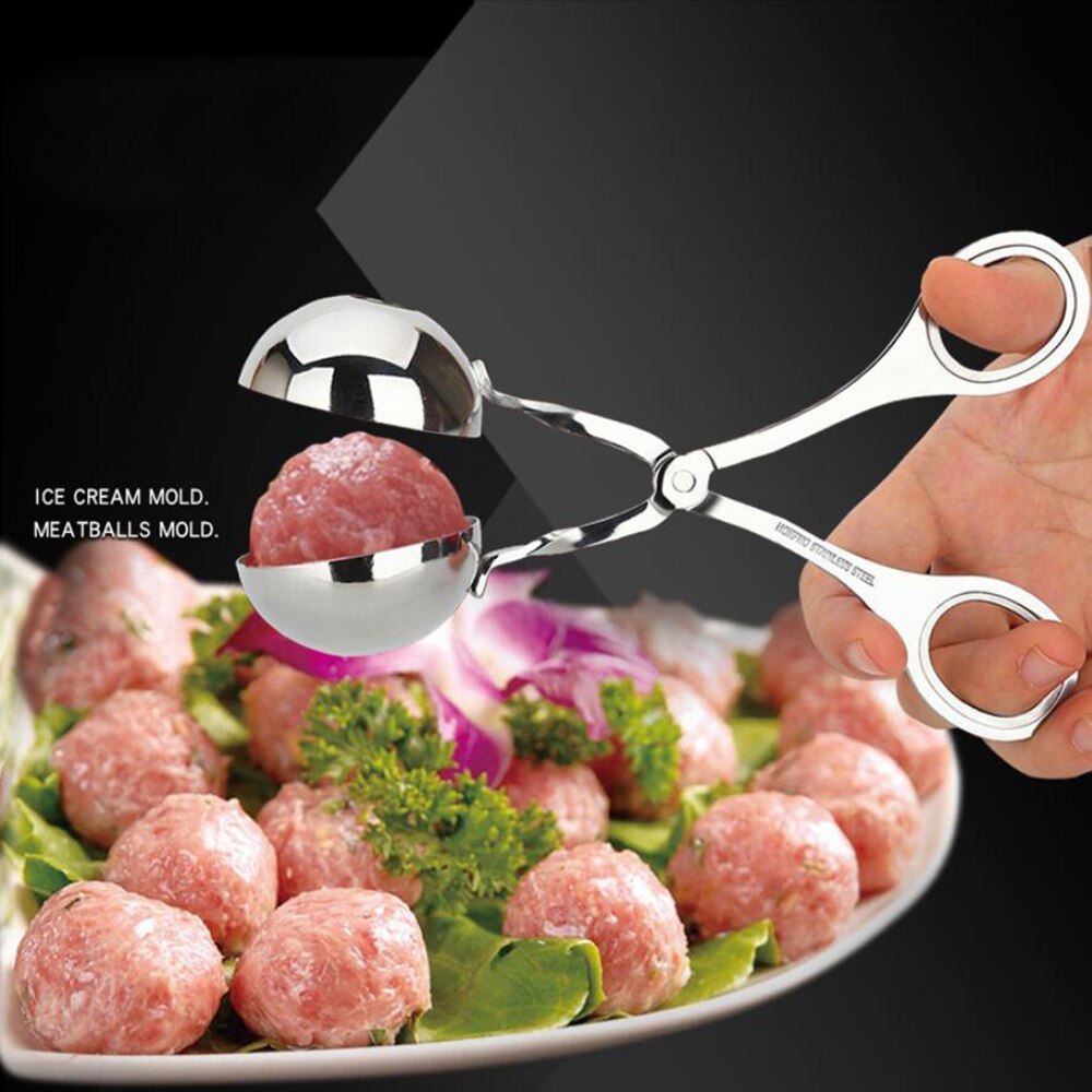 2 Sizes DIY Fish Meat Rice Ball Stainless Steel Maker Convenient Meatball Maker Stainless Steel Stuffed Meatball Clip 100gB