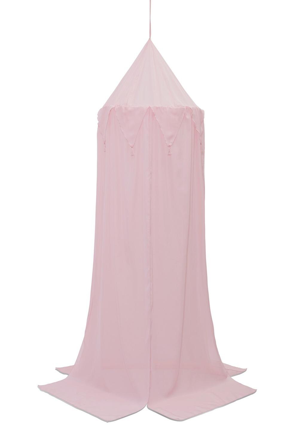 60 Cm Chiffon Wimpel Kwastje Drie Open Deur Klamboe Koepel Bed Mantel Kinderkamer Tent Bed Tent home Decoratie: pink