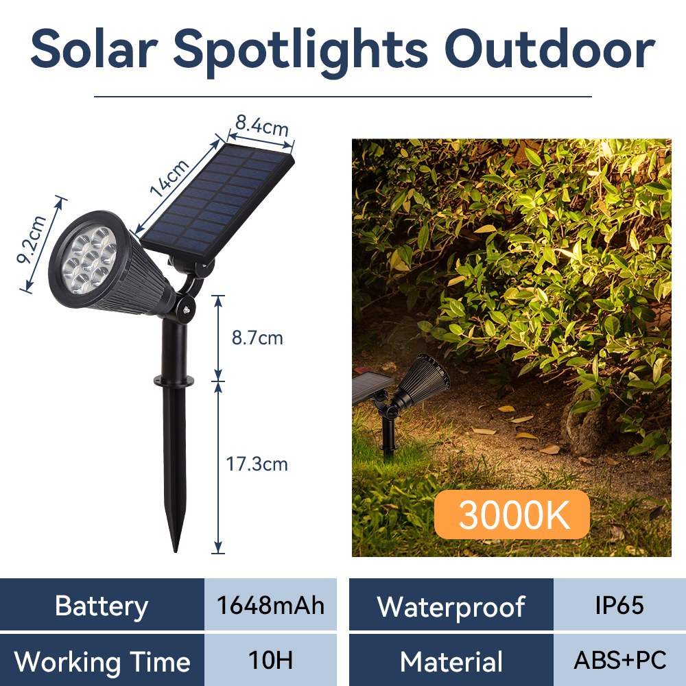 Projecteur LED solaire extérieur décor de jardin lampe de pelouse étanche paysage éclairage rue arbre spots pour cour couloir: Bleu / 6-10W