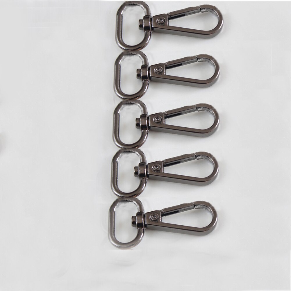 5 sztuk metalowy krętlik wyzwalania karabińczyk karabińczyk breloczek do kluczy smycz DIY Craft plecak akcesoria do toreb: black-XL