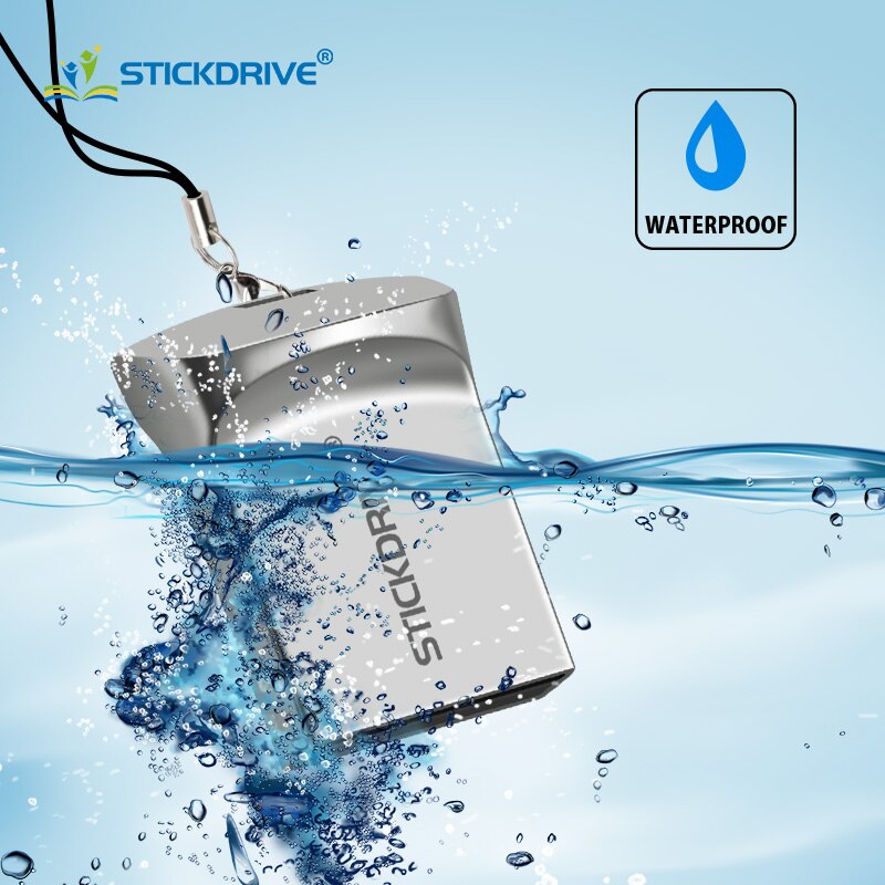 Mini pendrive de Metal, memoria USB 2,0, 8GB, 16GB, 32GB, 64GB, 128GB, con llavero en U