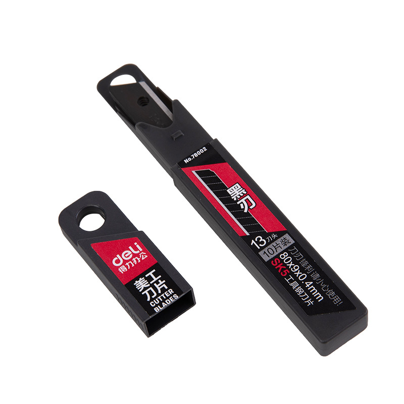 50PCS Deli black art knife small blade express box opener 30 degree wallpaper knife tip art blade