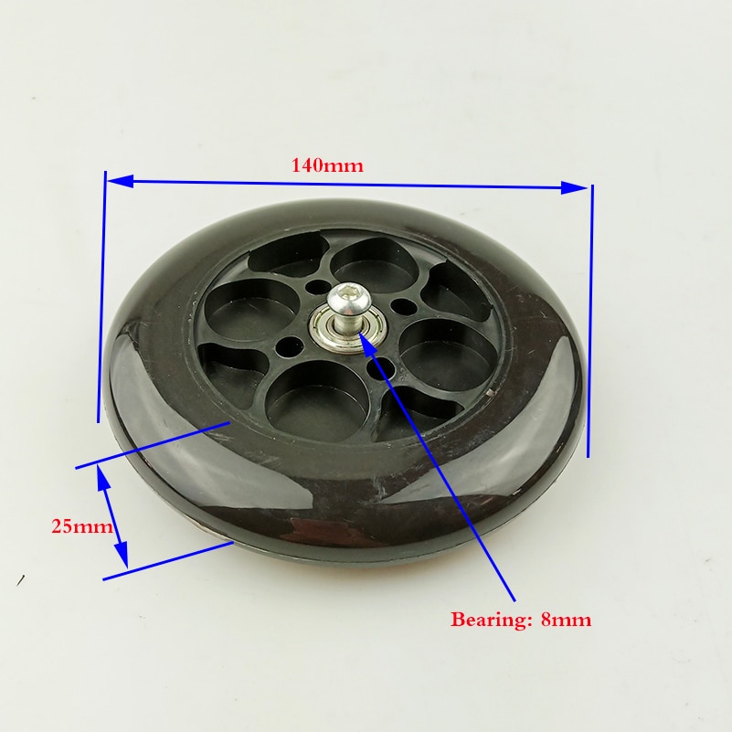 Size 6 inch 140mm Pu solid front or rear wheel with Drum brake kit for small electric scooters Mini folding scooter