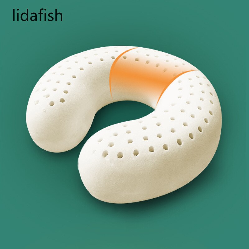 Lidafish Portable Natuurlijke Latex U Vorm Nekkussen Massager Cervicale Orthopedische Kussen Vliegtuig Reizen Kantoor Comfortabele Kussen