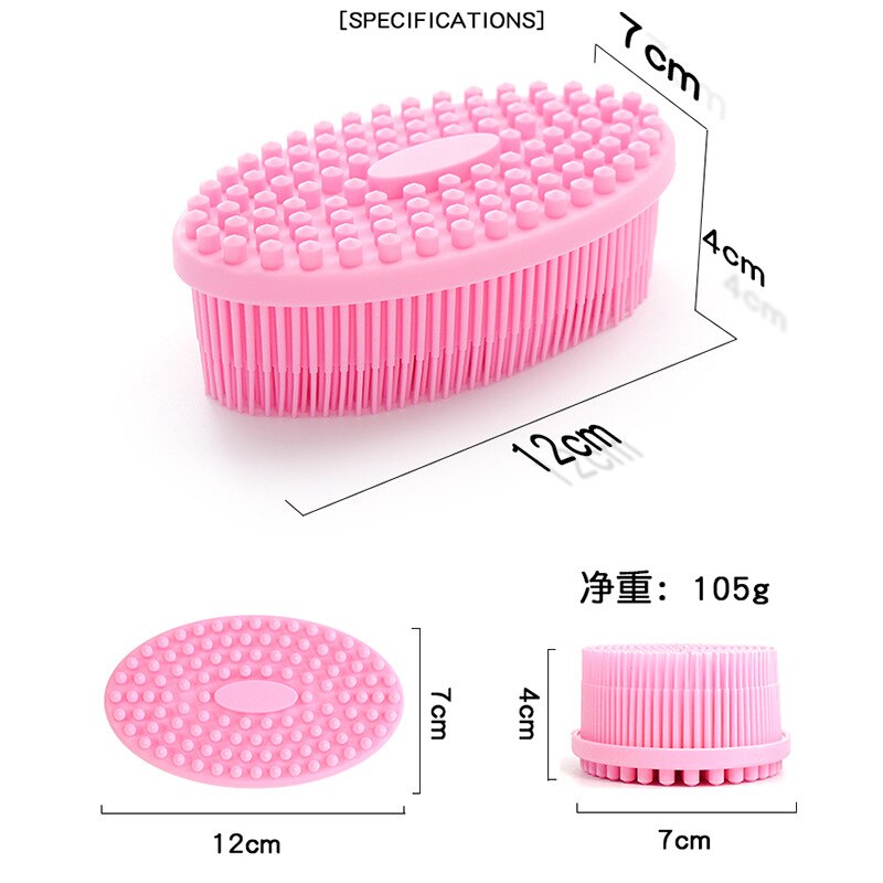 Zachte Siliconen Borstel Wassen Bad Douche Exfoliating Skin Fit Voor Baby Volwassen Bad Shampoo Hoofdmassage Borstel Levert Siliconebrush