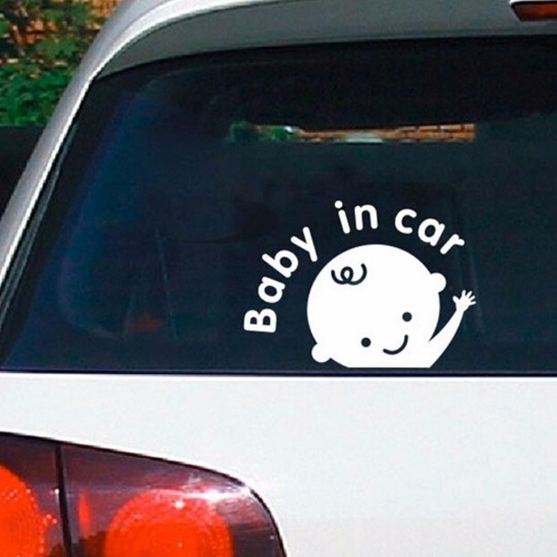 Funny Car Sticker 3D Cartoon Stickers Reflective Baby In Car Warning Safety Sign Car Sticker Baby On Board Sticker