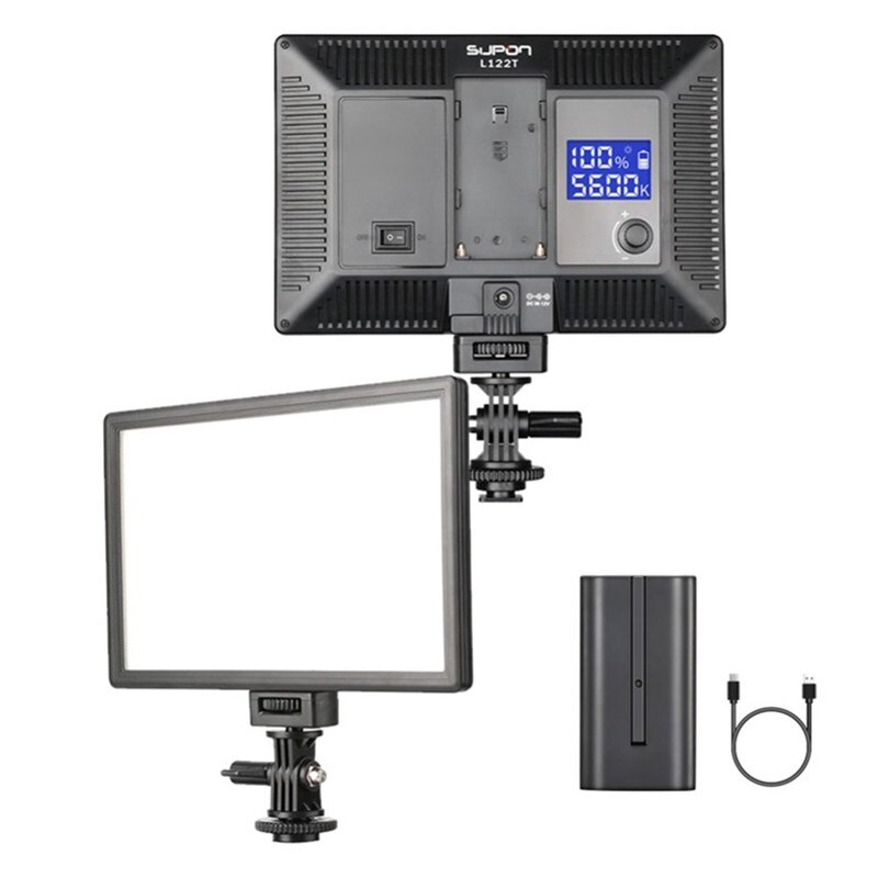 SUPON L122T Photographie Éclairage LED Vidéo Lumière Ultra Mince D'AFFICHAGE À CRISTAUX LIQUIDES Bicolore et Dimmable DSLR Studio LUMIÈRE LED Lampe Panneau Pour appareil photo