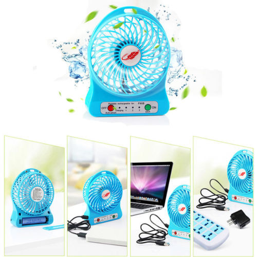 Draagbare oplaadbare led-ventilator met koelfunctie, mini-bureauventilator met usb-batterij, draagbare oplaadbare led-ventilator met koelfunctie, mini-bureauventilator met usb-batterij