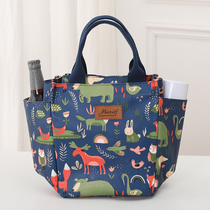 Pracownicy biurowi wychodzą z ryżową torbą na lunch termiczna torba bento modna torba płócienna torba do noszenia w ręku torba dla mamy: Khaki