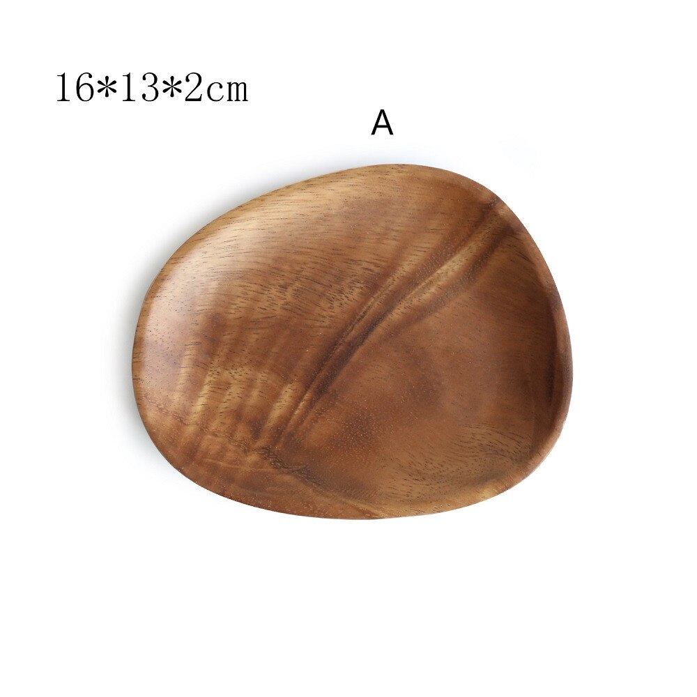 Irregular Solid Wood Plate Black Walnut Wood Pan Sturdy Natural Party Tableware for Salad Dessert Dinner Fruit Tea: A