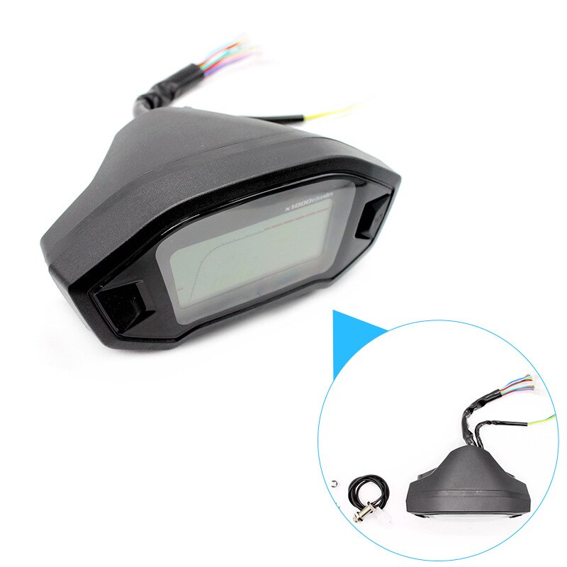 Universel 13000 tr/min moto LCD Instrument numérique compteur de vitesse étanche rpm compteur de vitesse pour moto compteur de vitesse odomètre