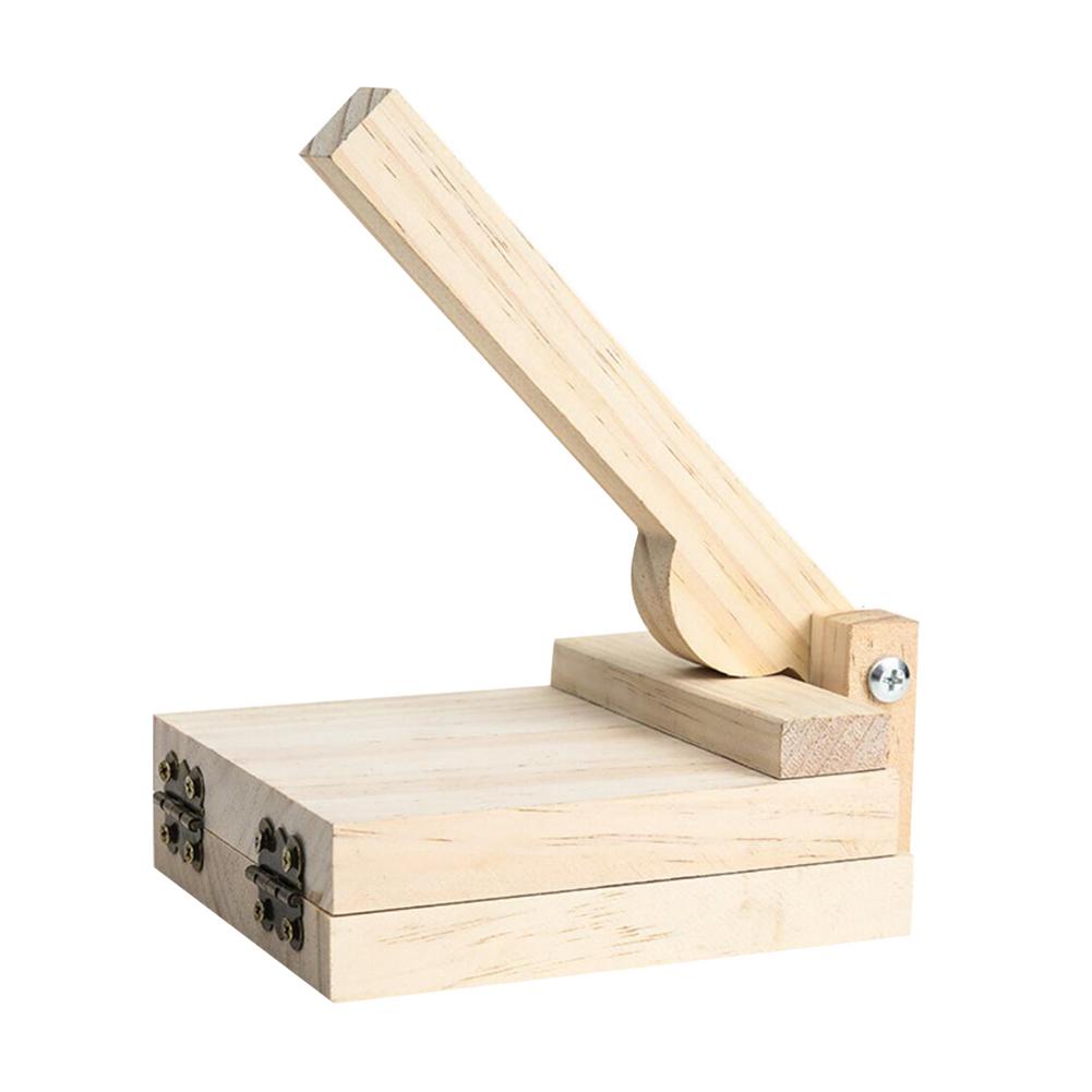 Prensa de madera para tortillas, Panel de cuero rodante de madera sólida, artefacto de piel para dumplings, placa de cuero prensada doméstica: A