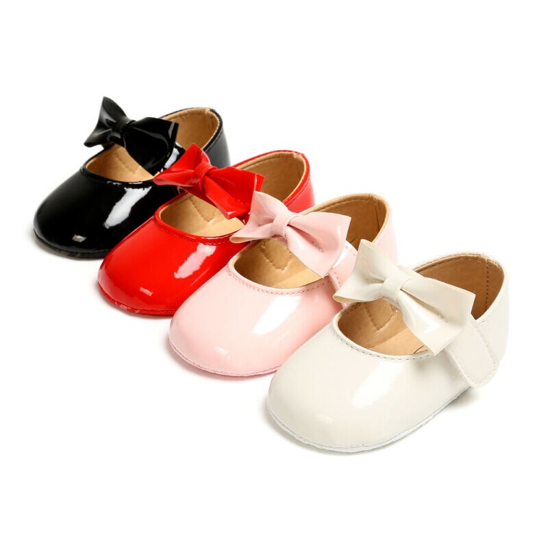 0-18Months Infant Neugeborenes Baby Krippe Pram Schuhe Bogen-Knoten Weiche Sohle Schuhe Sandalen