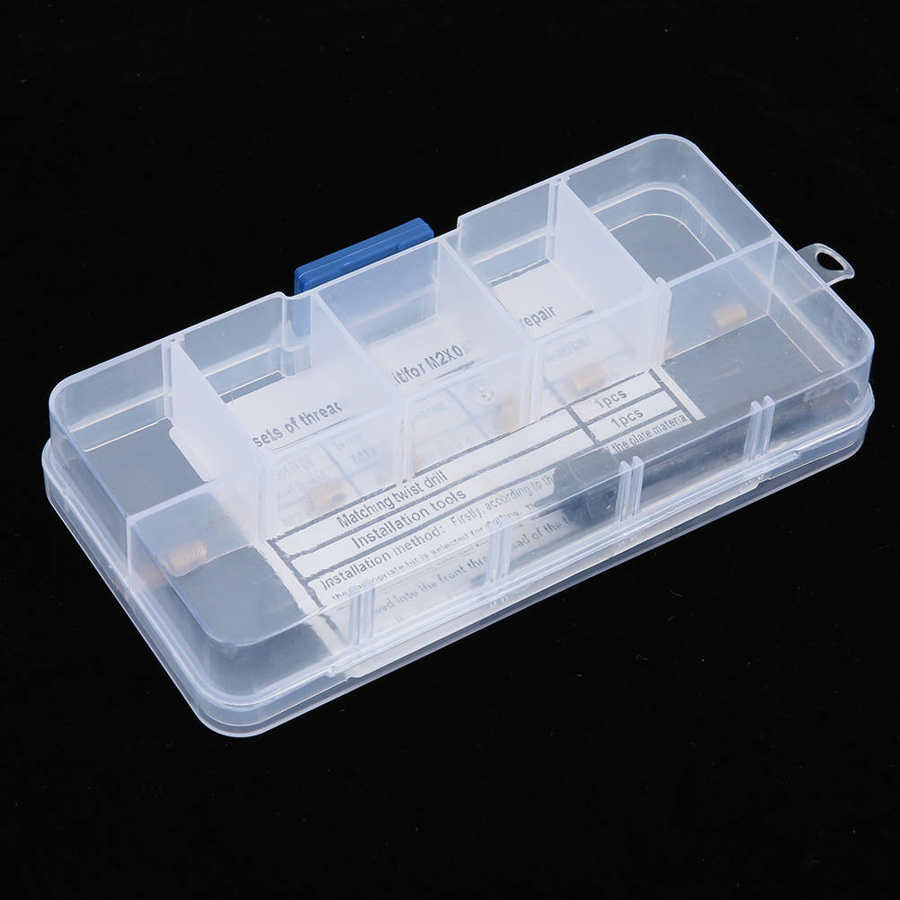 12pcs M2x0 4 Thread Repair Kit Self Tapping Thread Insert Drill Bit Tool+Box