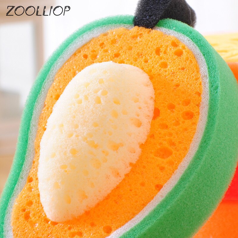 Cepillo para lavar platos de cocina, limpieza de frutas creativas, ducha de bebé, esponja de baño suave, cepillos de toalla de baño de dibujos animados para niños