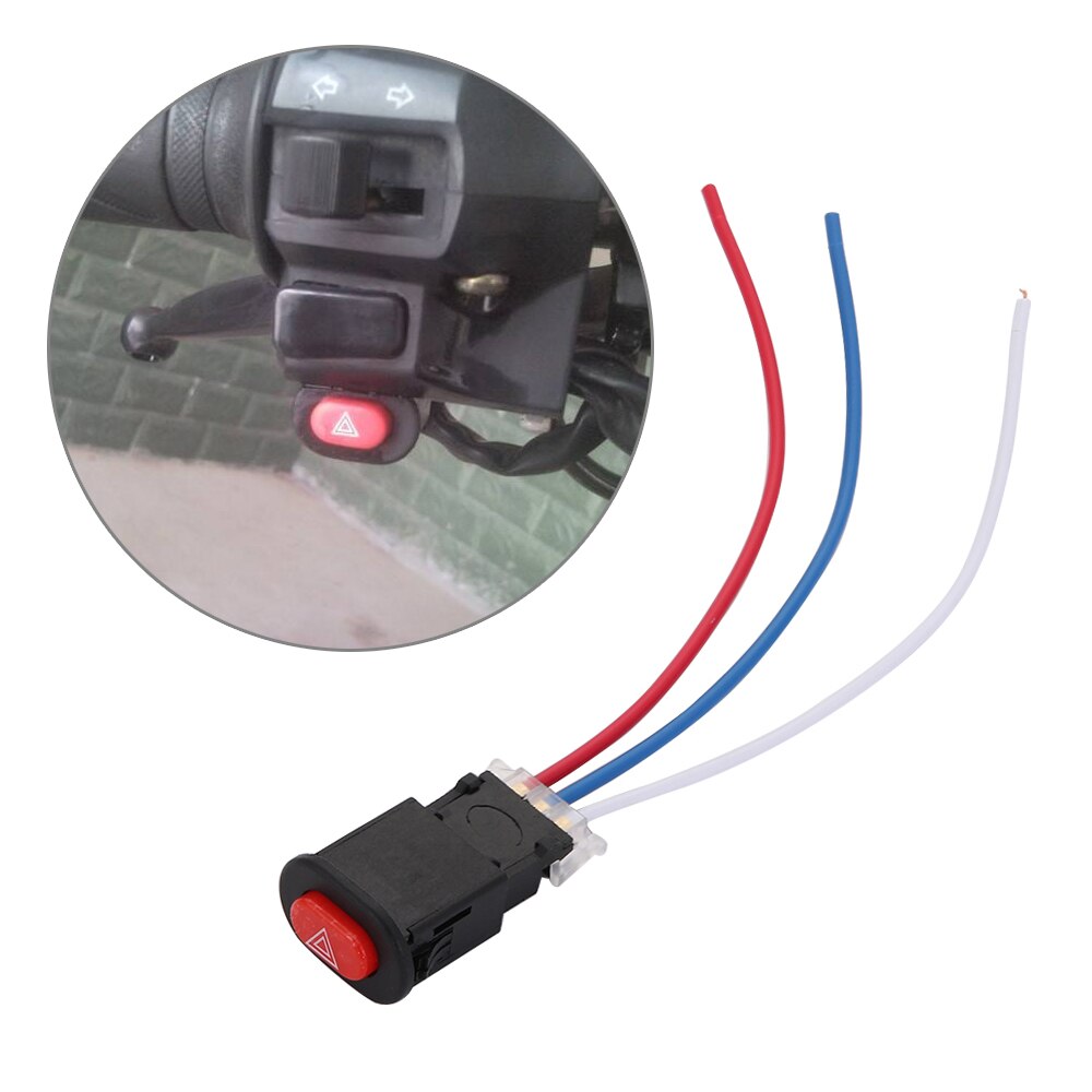 1 interruptor de luz de peligro de motocicleta doble advertencia de señal de emergencia con 3 cables de bloqueo accesorios de motocicleta