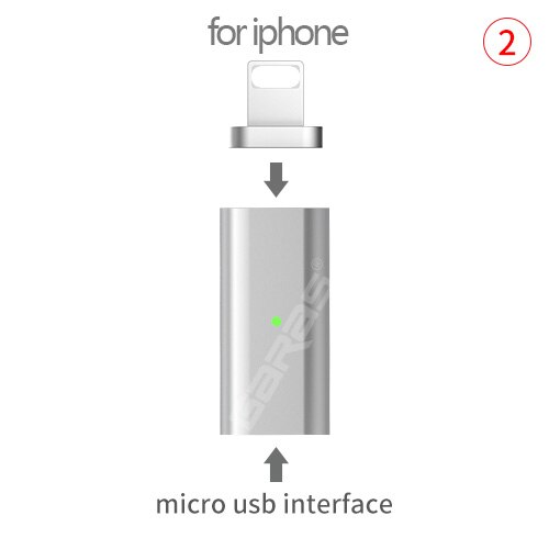 GARAS Micro USB à Type C adaptateur magnétique 3in1 câble de données convertisseur adaptateur Micro USB à Type C: micro tolinghtning