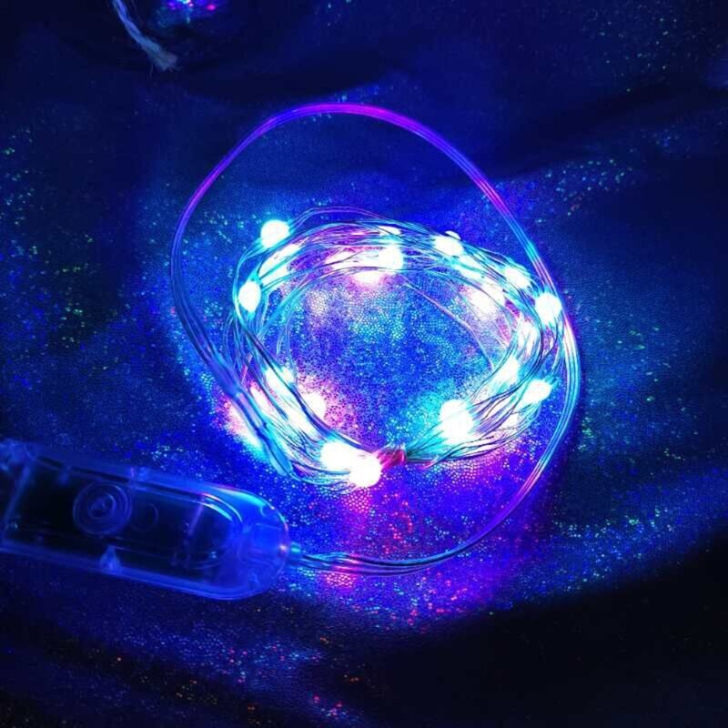 Koperdraadverlichting, draadloze afstandsbediening, usb rgb-lichtsnoer, 12 standen, puntgestuurde led-lamp voor kerstboomdecoratie