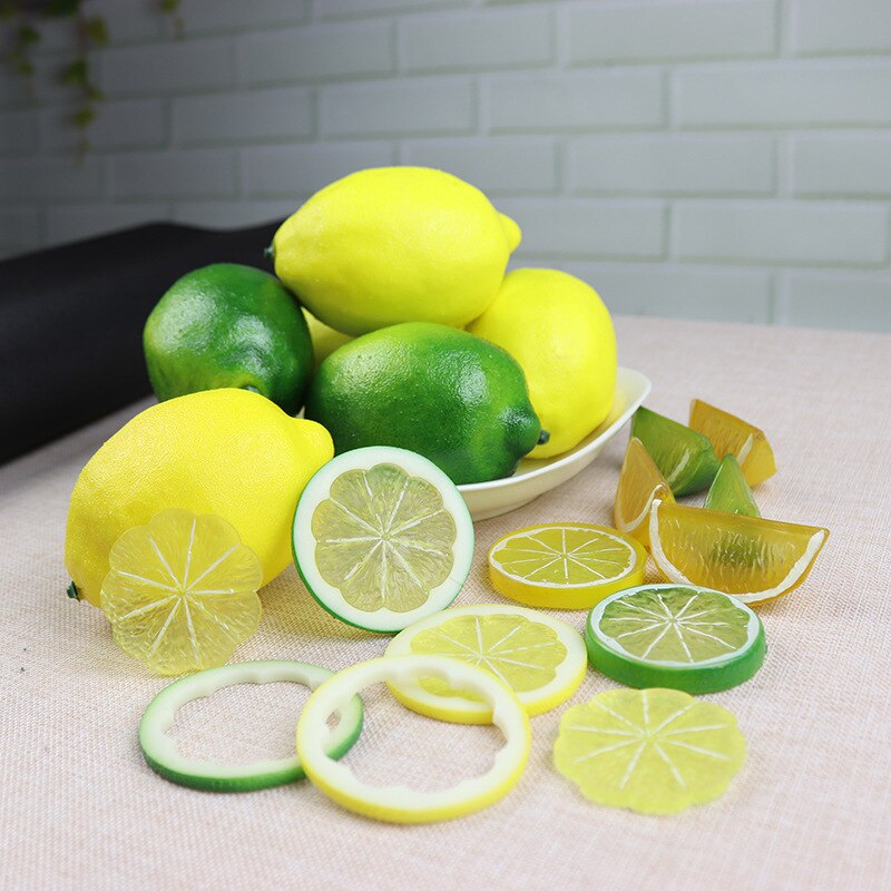 Artificial Fruits Simulation Fruit Piece Plastic Lemon Slice PVC Lemon Slice Photography Props Fruit Shop Props