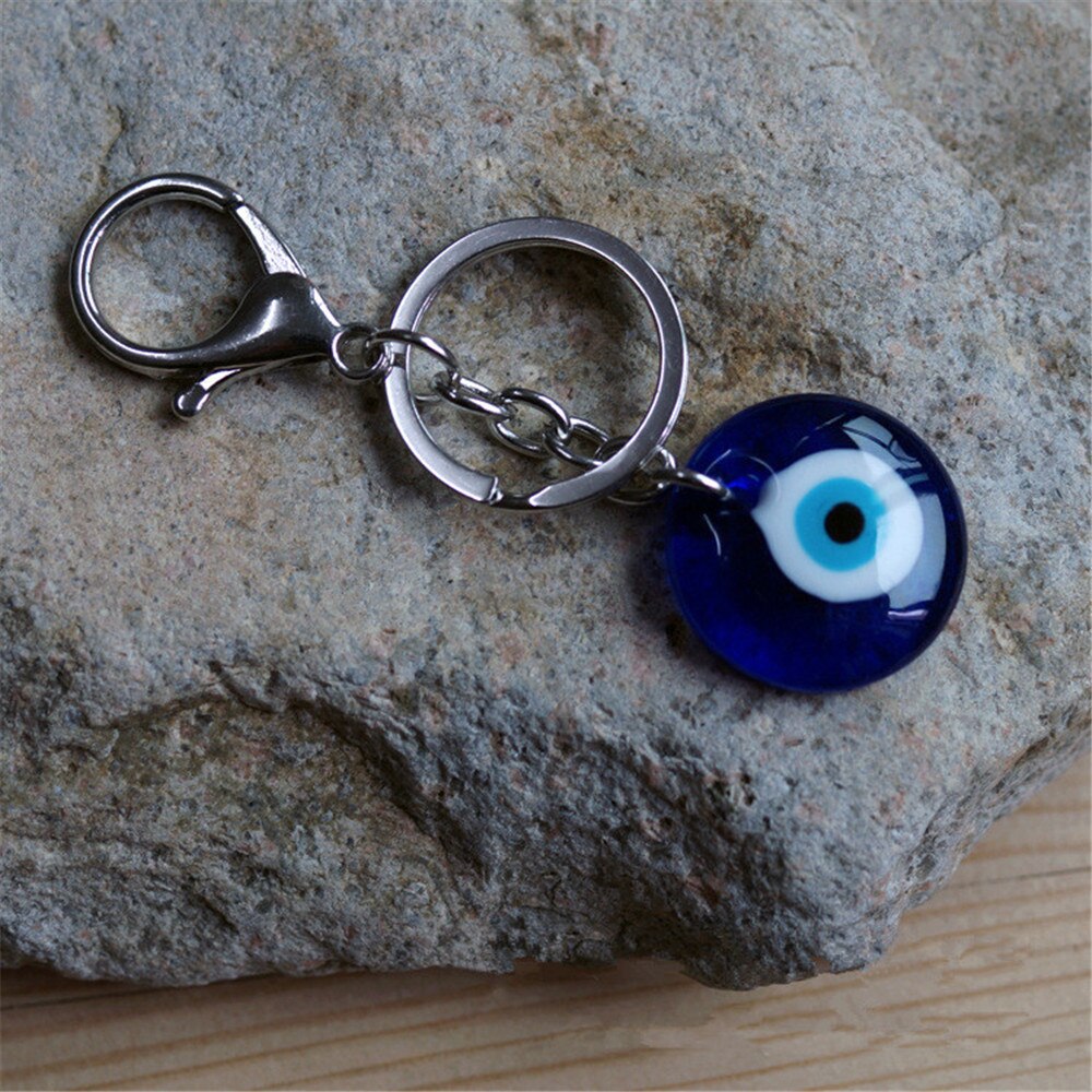 1PC Blue Eye Jewelry Keychain Tourist Souvenirs Greece And Turkey Demon Glass Evil Eyes Alloy Pendant