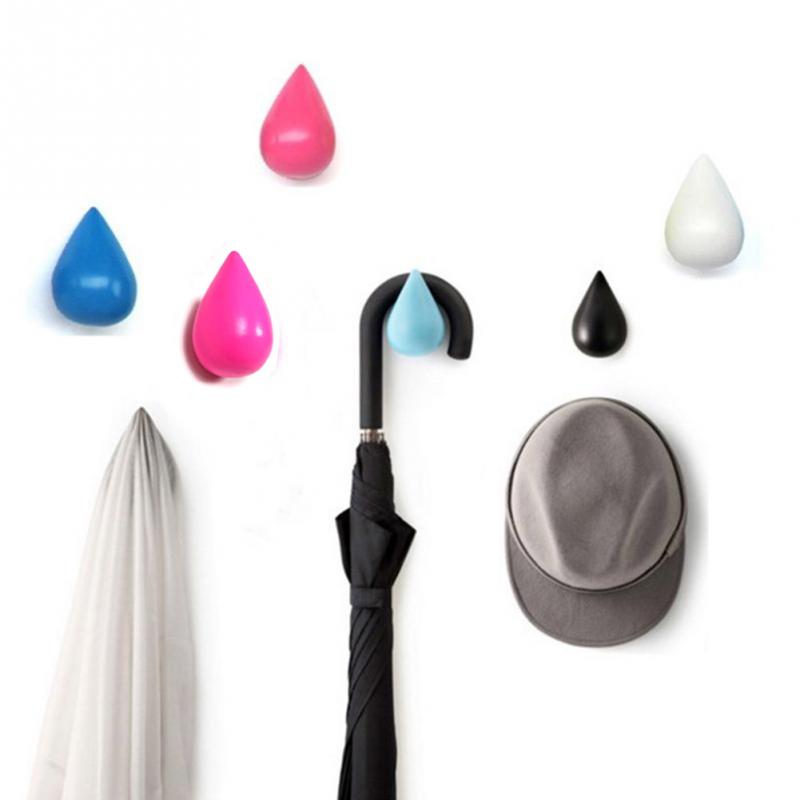 Wooden Wall Hanger Coat Hook Water Shape Coat Racks Decorative Hook Home Decoration