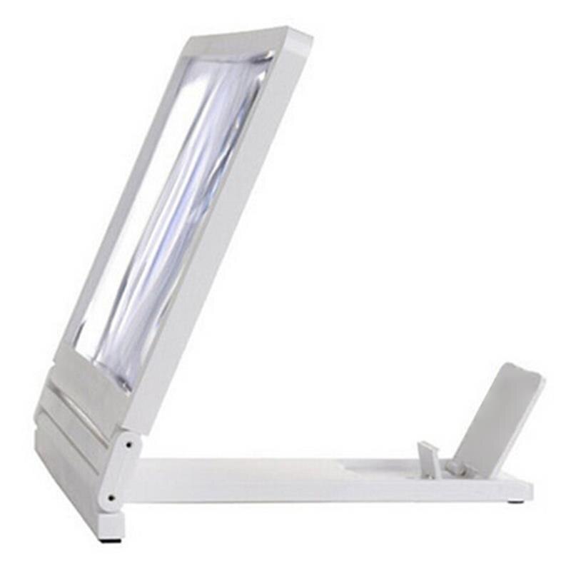 3D Gsm-scherm Vergrootglas Hd Video Versterker Stand Beugel Met Movie Game Vergrootglas Folding Telefoon Bureau Houder: white