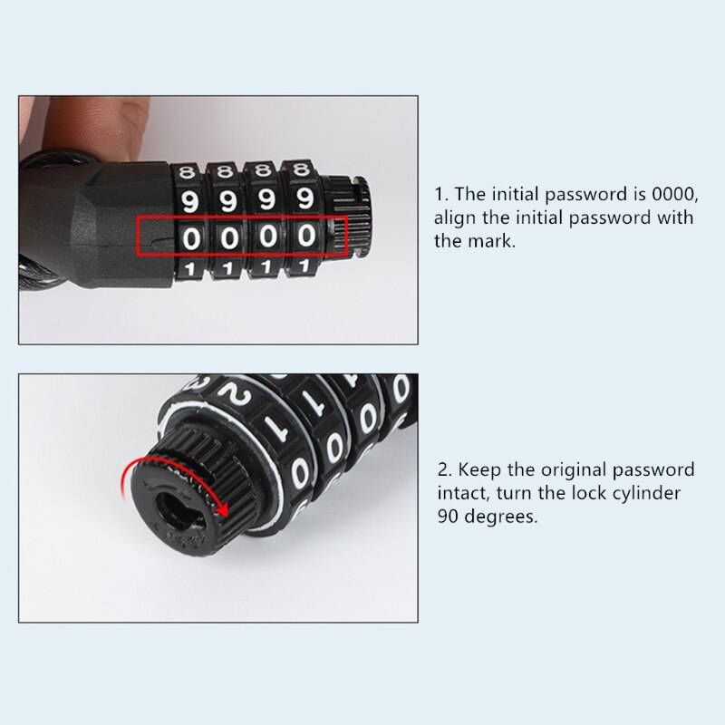 Motorcycle Helmet Lock Combination Lock With Cable Portable Motorcycle Anti-theft Lockstitch Cable