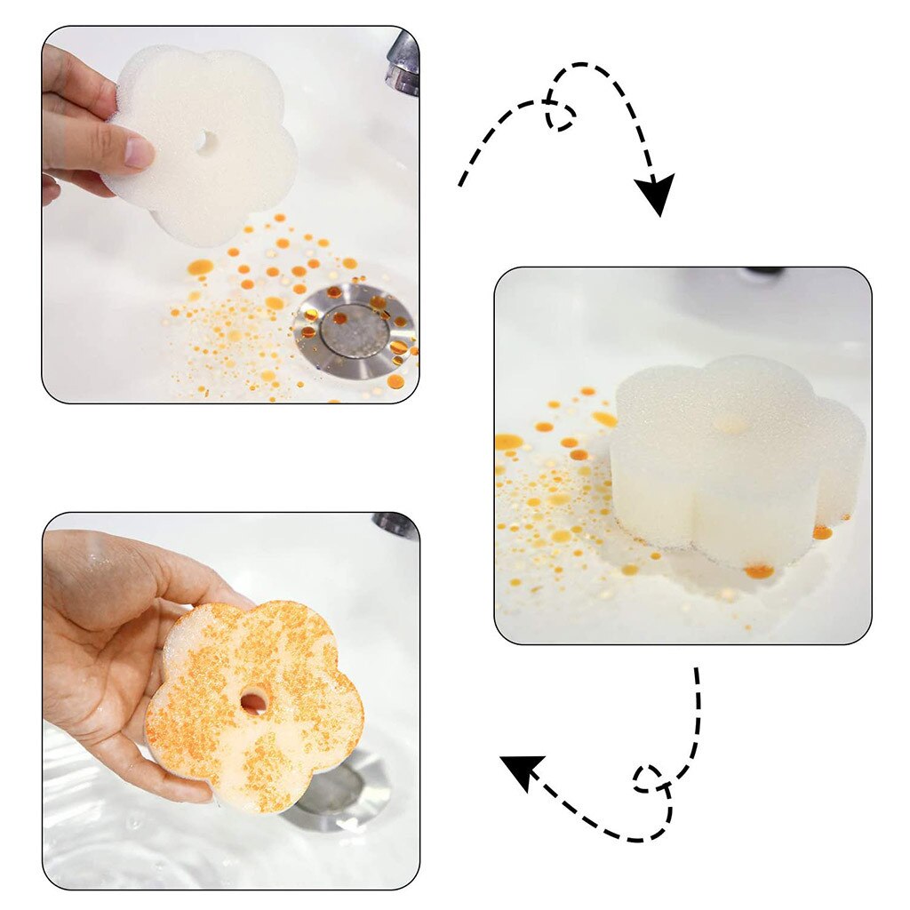 10PCS Oil Absorbing Sponge Swimming Pool Tub Spa Absorb Sludge Dirt Scum Reusable Washable Sponge