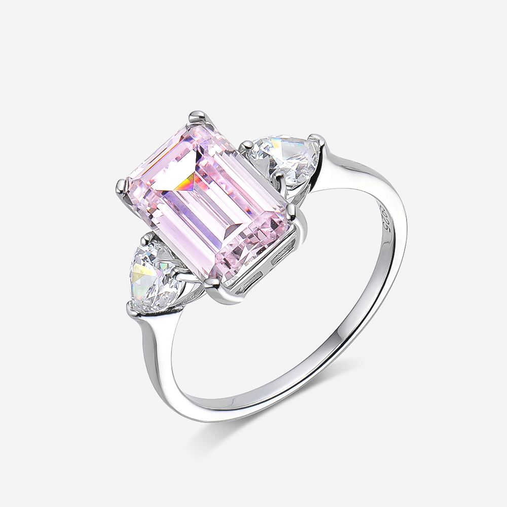 OEVAS, anillos de boda de circón brillante con diamantes de alto carbono de 7 quilates para mujer, joyería de de 100% Plata de Ley 925 de