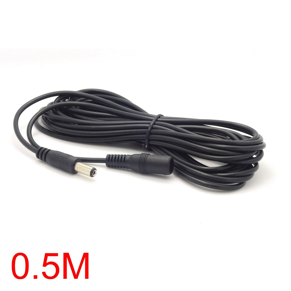 0.5 M/1.6FT DC Kabel Man-vrouw Connector 2.1*5.5mm Pigtail Plug 12 V/24 V