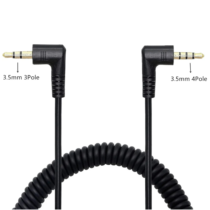 Aux Audio- Feder-Spiralkabel, geeignet für Smartphones, Computer, Autoradios, Medienspieler, mehr Audio-- und Videokabeladapter: Weiß