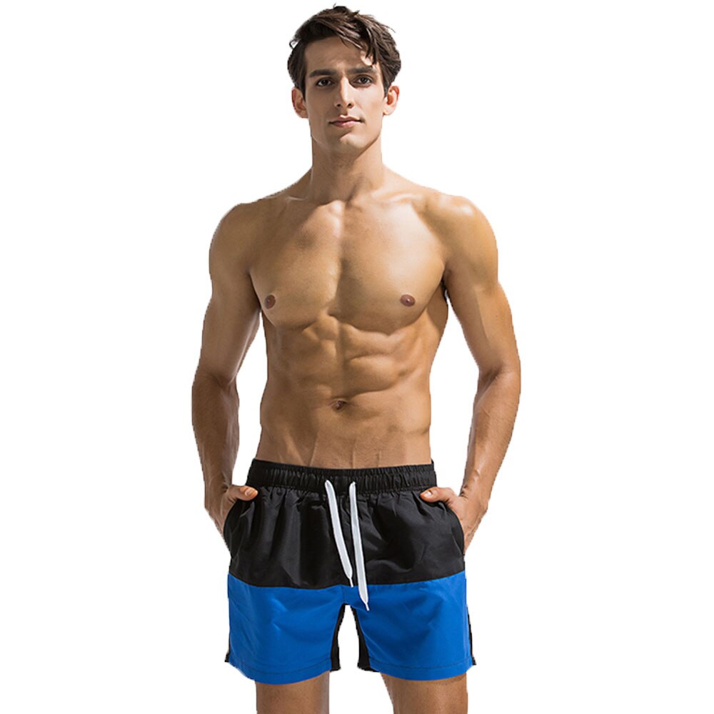 Men's Beach Pants Contrast Summer Swim Trunks Quick Dry Board Shorts swimming shorts Surfing bottoms GYM Running: Blue / M