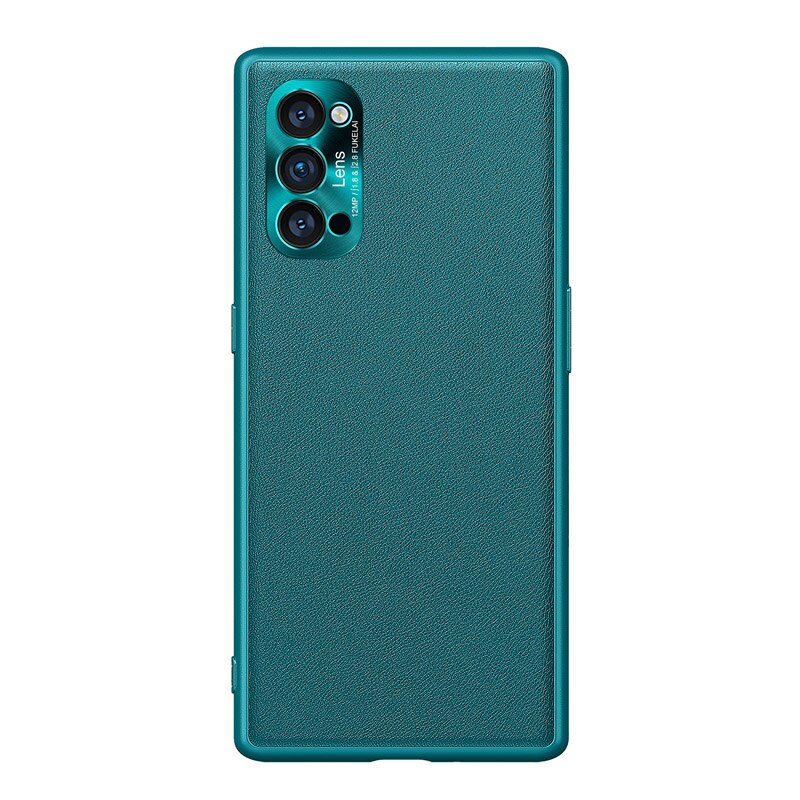 Pu leren hoesje voor oppo reno 4 pro 5g hoesje schokbestendig achterpaneel bumper voor oppo reno 4 harde pc-hoes voor oppo reno 4 pro capa: Reno 4 pro 5g / Groente