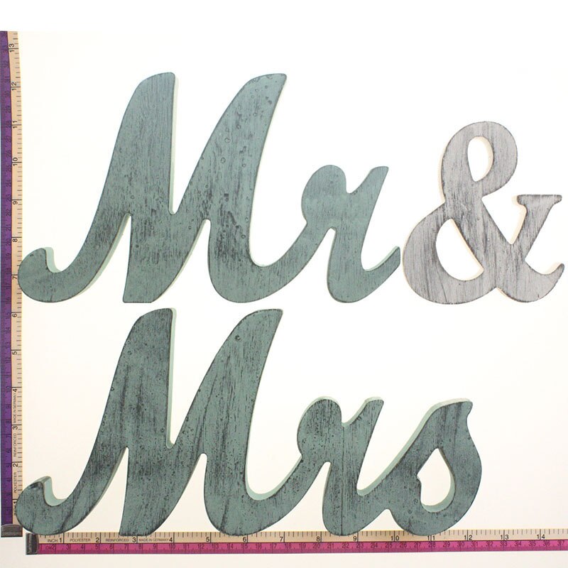 Træ mr & fru bryllupsskilt bryllup tabel numre bogstaver kæreste og reception top bord underskrive bryllup dekoration: Dyb safir