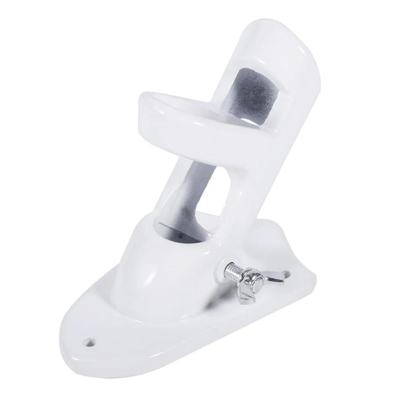 1set Wall Mount 2 Angle Flag Pole Holder Mounting Flagpole White Flag Bracket Windsock Base Alloy Multipurpose Aluminium T3C1