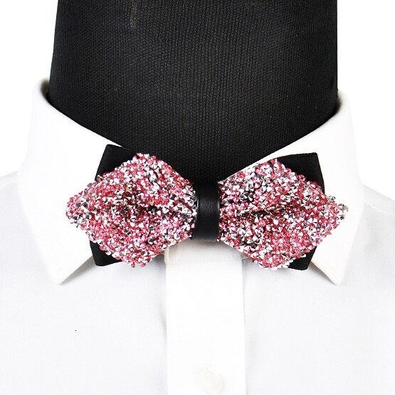 PYJTRL Luxury Diamond Bow Tie Glitter Crystal Rhinestone Men Tuxedo Bow Tie Triangle Adjustable for Wedding Party: Type 542610