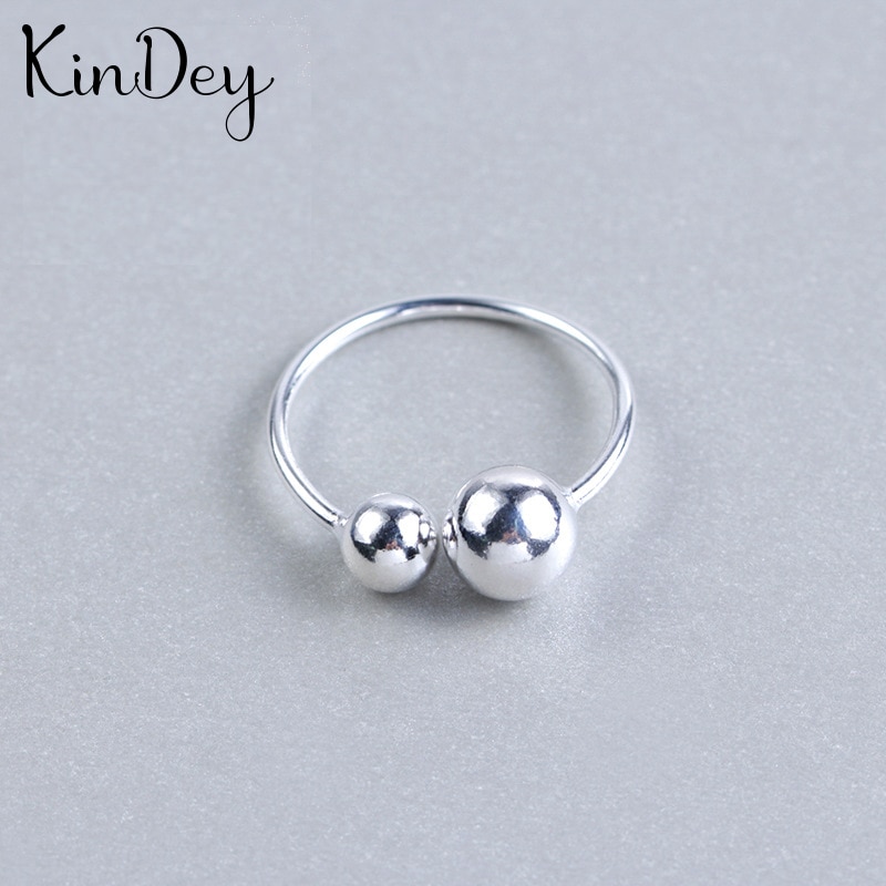 Kindey 925 Sterling Silver Beads Ball Rings For Women Big Antique Rings Finger Jewelry