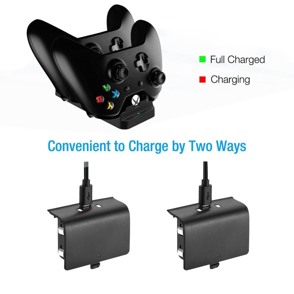 Dual Charging Station Dock Stand + 2 Batterij Voor Xbox One Wireless Controller