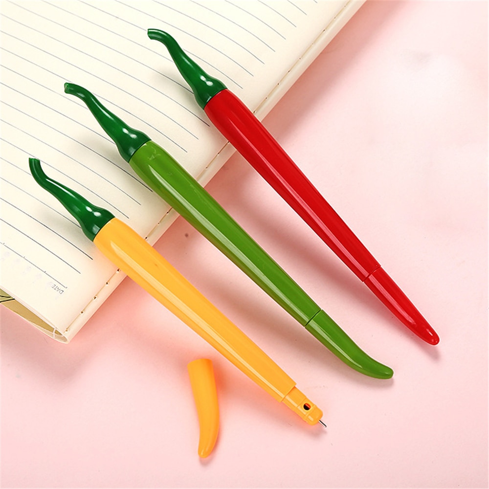 1 pièces Simulation stylo Gel poivre dessin animé mignon apprentissage papeterie style fournitures de bureau aiguille à base d'eau stylo Sal