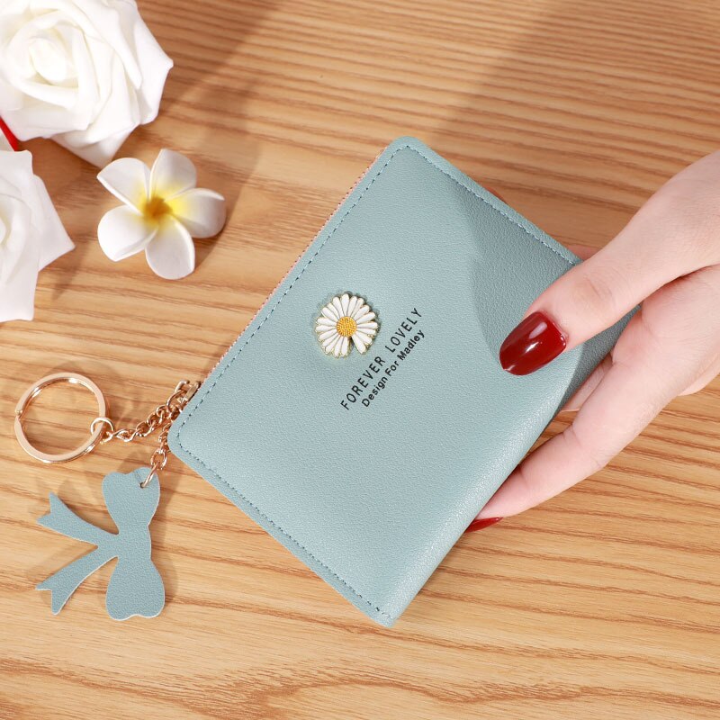 Retro Frosted Card Wallet Short Pure Color PU Clutch Simple Snap-on Female Card Wallet Coin Purse: blue