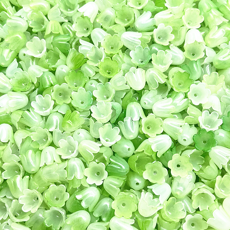 50pcs10x11mm acrílico Convallaria Majalis tapas de cuentas accesorios de joyería pulseras cuentas espaciadoras para fabricación de joyería accesorios DIY